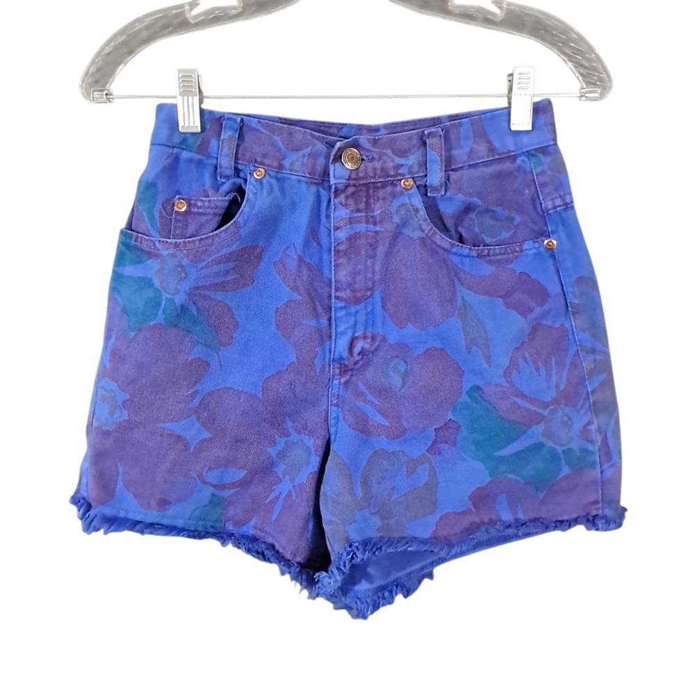 Vintage Michael Jeans Shorts Women 26 Denim High Rise Classic 90s Y2K USA Floral
